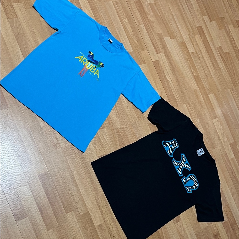 Women’s Jerzees Black Short and Blue Sleeve Tees Sz.S